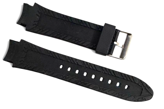 Black Silicone Watch Strap Quick Release 26mm Waterproof Soft Rubber Band