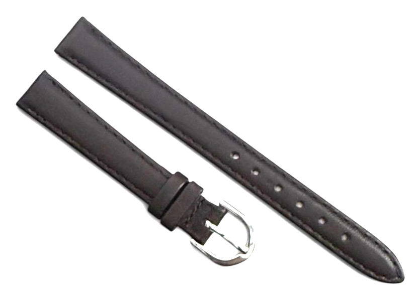 12mm D. BROWN Genuine Leather Watch Band Strap WITH PINS