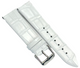 New Watch Band Short 20x18MM Genuine Leather White Alligator Grain Flat Slim