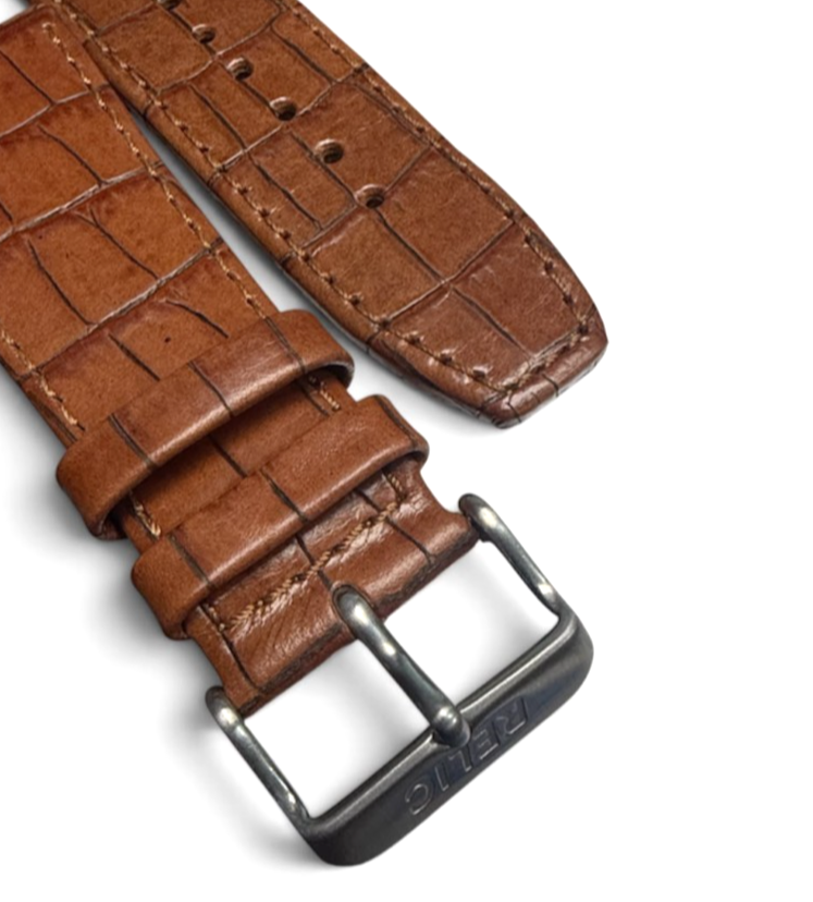 Jacques Farel Watch Strap Band Brown color Leather 27mm