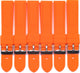 Lot of 6Pcs. Bands 20MM Orange Color Silicone Sports Watch Band Replacement, 