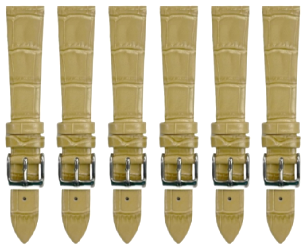 Lot of 6PCS Multi-Color Leather Watch Band (20✖18)mm Unstitched Alligator Grain