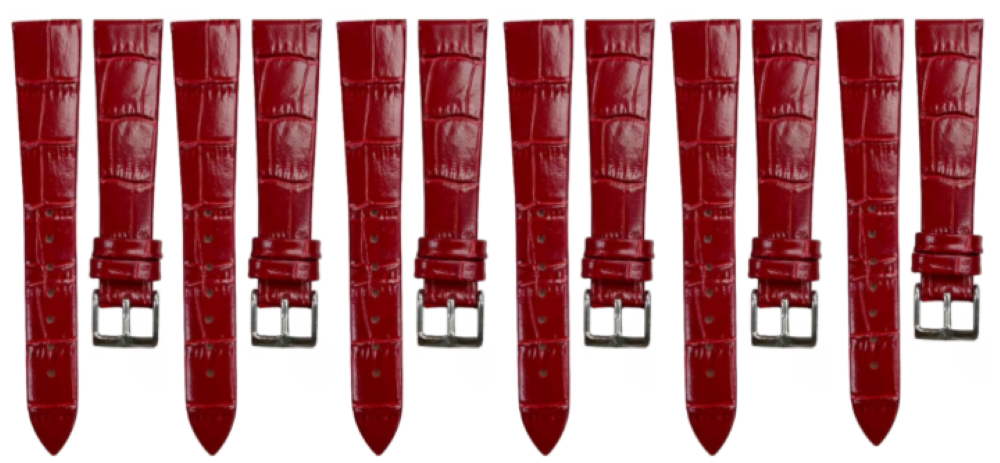 Lot of 6PCS Multi-Color Leather Watch Band (20✖14)mm Unstitched Alligator Grain