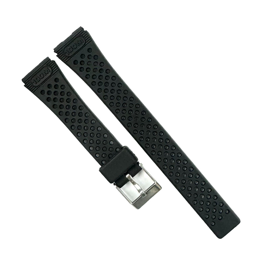 15MM PLASTIC BLACK WATCH STRAP FOR LADIES, WATER RESIST