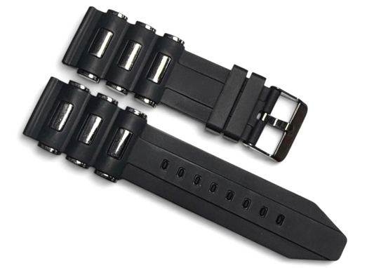 24mm Russian Diver silicon Rubber watch band strap Invicta Black Bullet strap