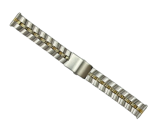 16MM Special Designed 2-tone (GOLD & SILVER) Metal Band with Regular Clasp