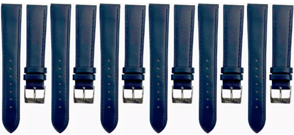 Set of 6PCS Multi-Color Watch Band Size (18✖16)mm Stitched Plain Leather Strap