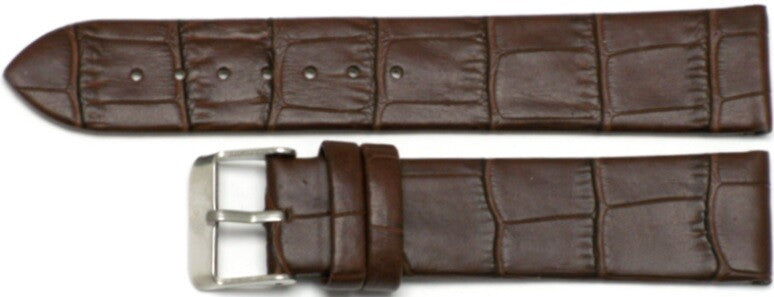 Lot of 6Pcs.Watch Bands Genuine Leather Alligator Grain Brown Flat 18mm XL