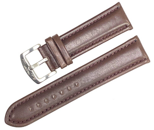 GENIUNE LEATHER WATCH BAND STRAP D.BROWN FOR BREITLING NAVITIMER CHRONOMAT 24MM