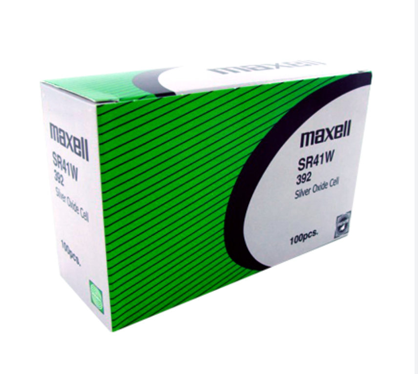 Maxell 392 (SR41W) 1.55V Silver Oxide Watch Batteries – Pack of 100 Batteries