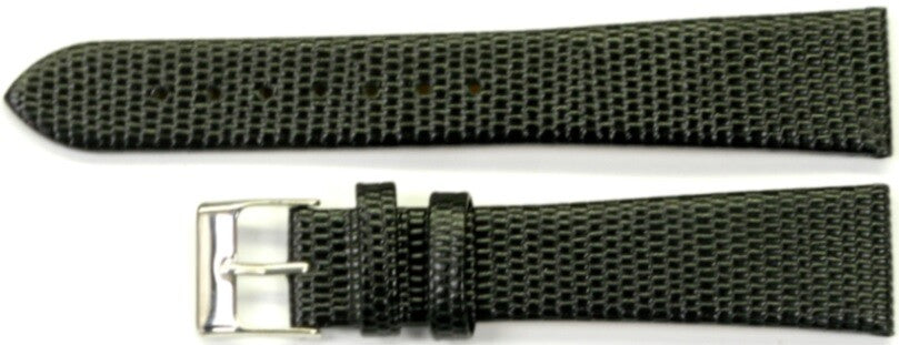 Watch Band Genuine Leather Black Lizard Grain Flat 20*18MM Top Quality