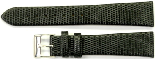 Watch Band Genuine Leather Black Lizard Grain Flat 20*18MM Top Quality