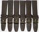 12MM Dark Brown Genuine Leather Flat Plain Watch Band, Lot of 6 Bands
