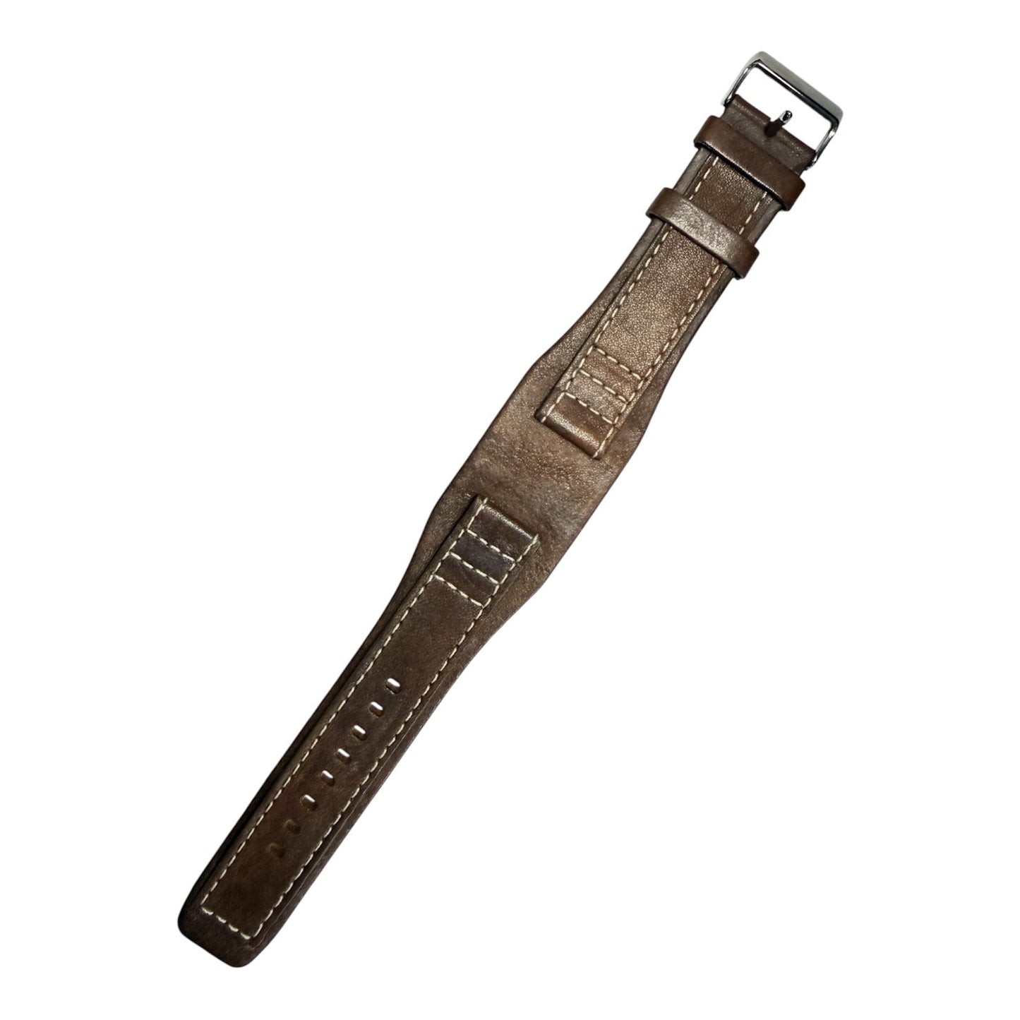 22mm Genuine Leather Brown Watch Band Compatible with Fossil & Guess