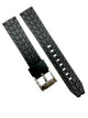 High-Quality Black Silicone Flat Stitched Watch Band – 20/22/24mm Lug Sizes