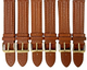 Watch Band Brown Genuine Leather,Padded Stitched 18mm, lot of 6