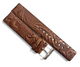Brown and Orange Engraved Leather Watch Strap Band -18mm