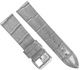 New Watch Band Gray Genuine Leather Alligator Grain (Flat, Short) 16 MM
