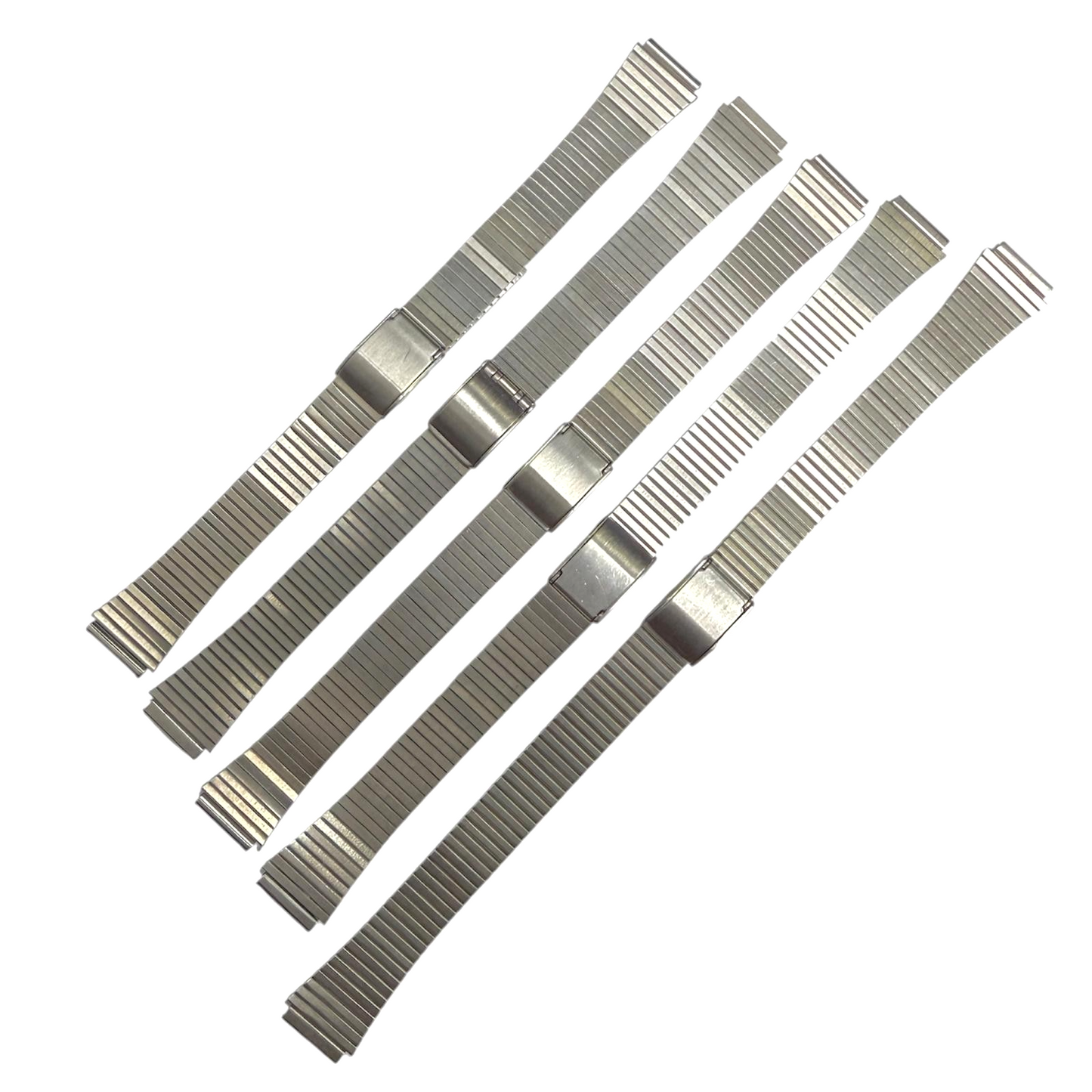 Lot of 5 Watch Bands Silver-tone Color Metal Ladies 12mm