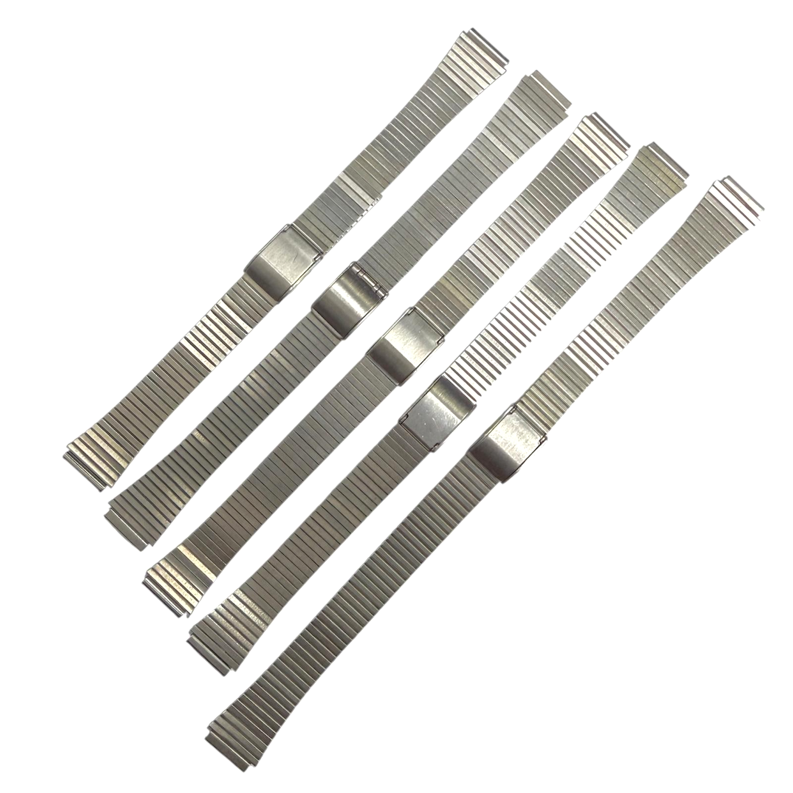 Lot of 5 Watch Bands Silver-tone Color Metal Ladies 12mm