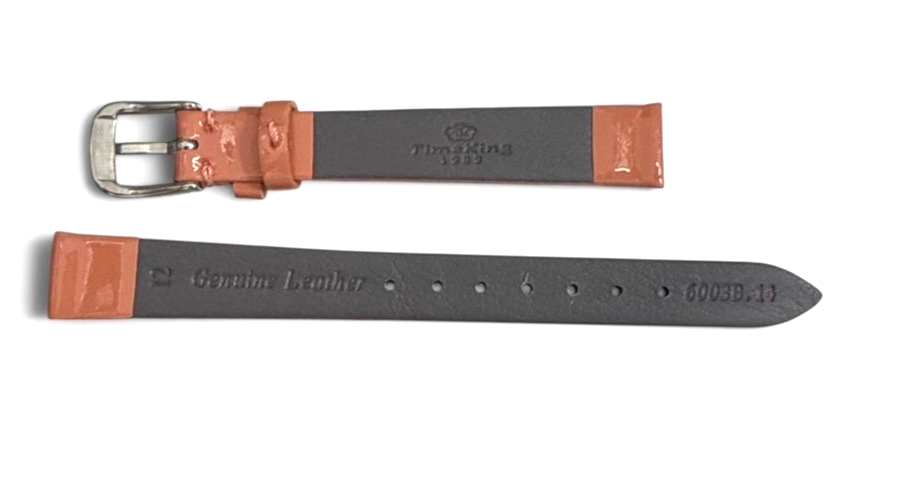12mm Time King pink Genuine Leather Watch Strap Band