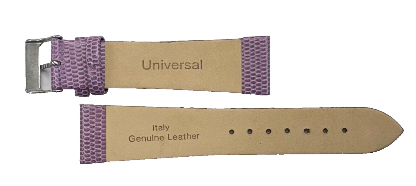 Watch Band Genuine Leather Purple Lizard Grain Flat 24*18mm,Lot of 6 bands