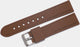 20 MM Brown color Silicone watch band silver buckle with spring bar