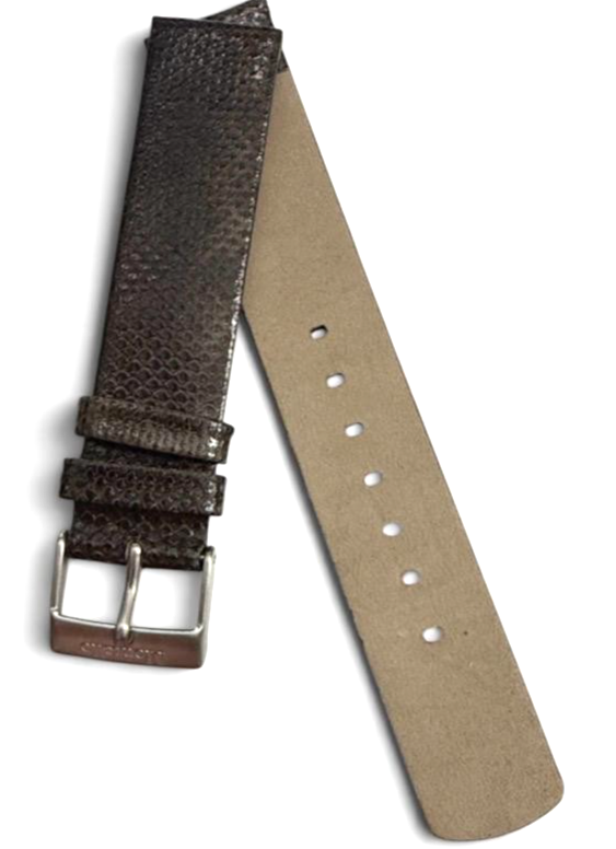 Dark Brown color Genuine Lizard Leather watch strap band -18mm
