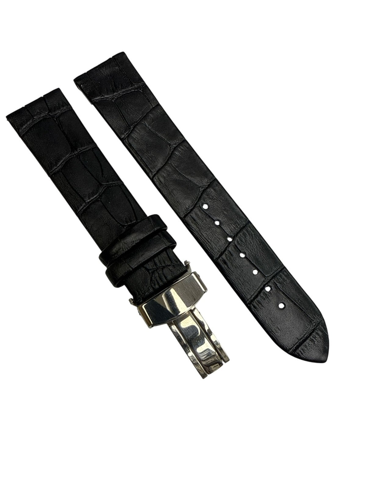 20mm Watch Band Alligator Grain Deployment Clasp Fits Omega/Longines/Tissot