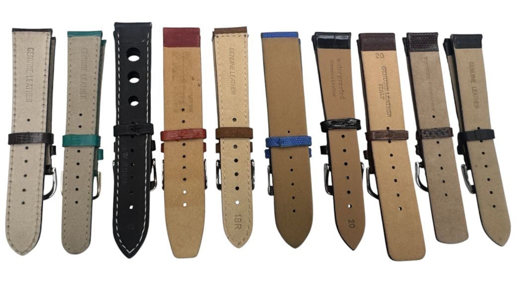 LOT OF 10 WATCH BANDS MIX SIZE STYLE AND COLORS 18MM/20MM