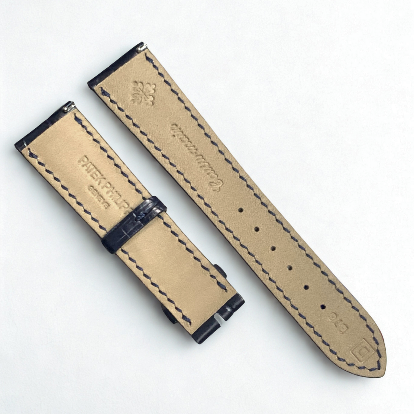 Genuine Patek Philippe Blue Alligator Leather Watch Band - 20mm x 14mm