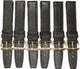 Lot of 6Pcs.Watch Bands Plain Dark Brown Genuine Leather  Flat Stitched 20mm