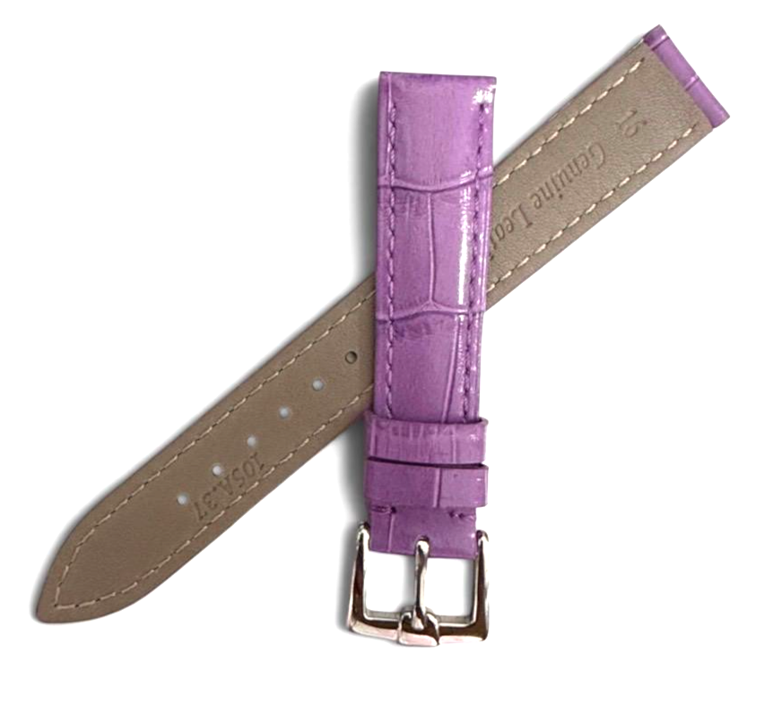 14mm Purple Designer Alligator Genuine calf Leather Watch Strap Band