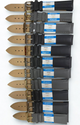 Leather Watch Band Lot of 11 – Black & Gray – Sizes 16mm, 18mm, 20mm, 22mm, 24mm