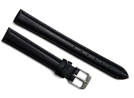 Black genuine calfskin leather watch strap band New-14mmXL