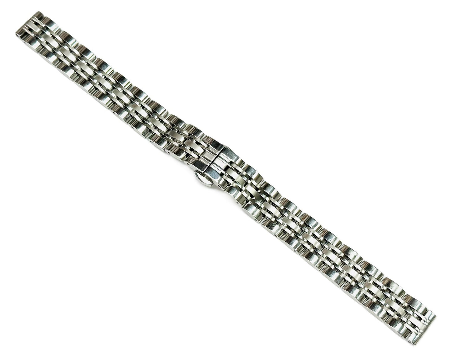 15mm Convertible-Ends 7-Link Stainless Steel Watch Band for Branded Watches