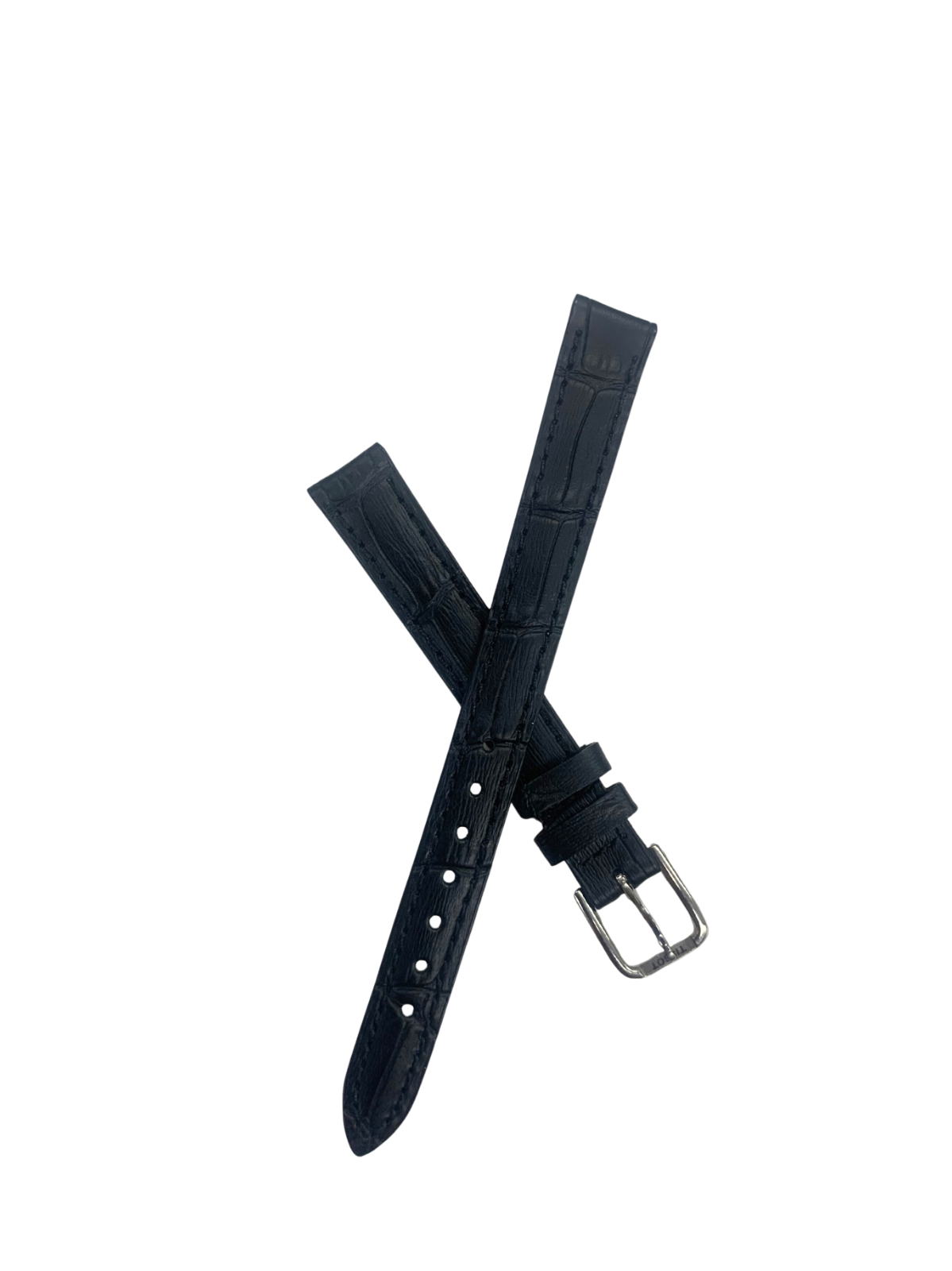 Tissot Genuine Leather Watch Band Strap - 12mm - Black Alligator Grain