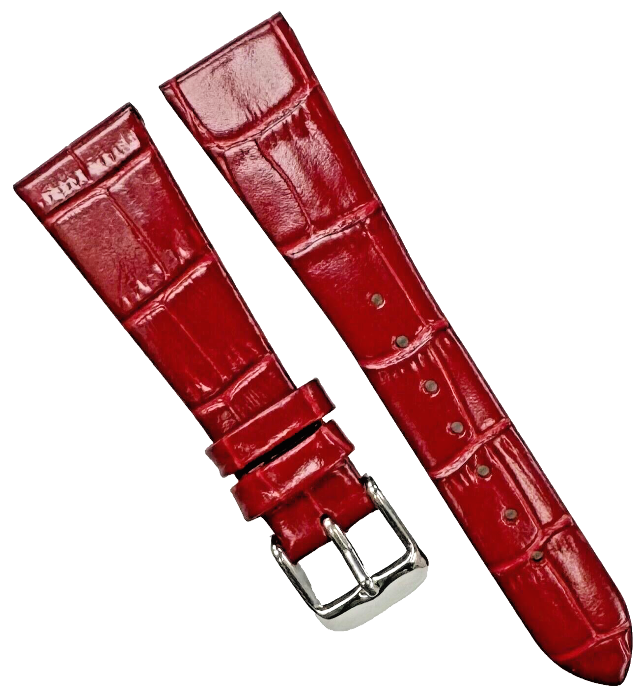 Best Quality,Watch Band Short 20MM Genuine Leather Red Alligator Grain Flat Slim