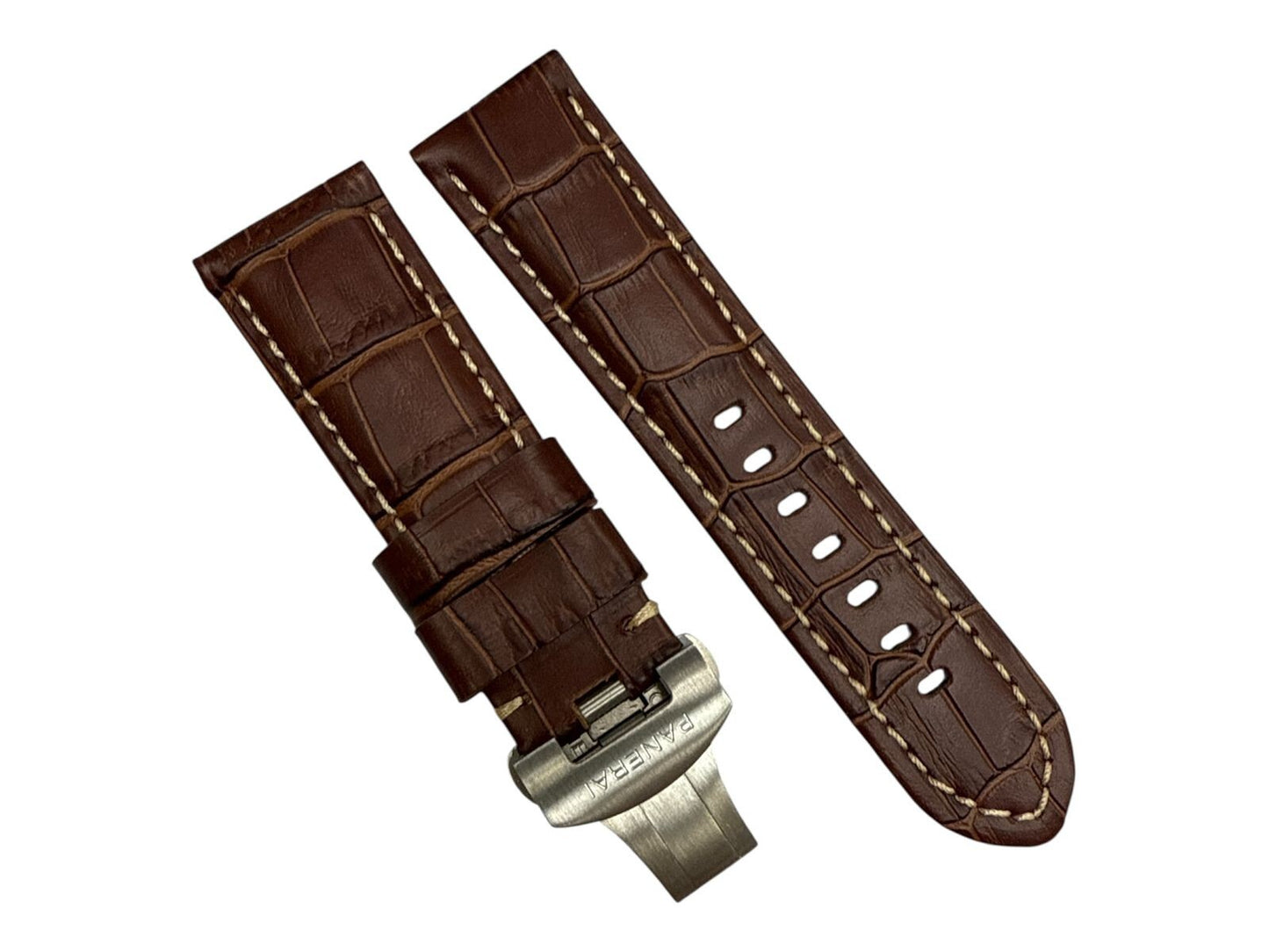 Panerai Daylight Watch 24/26mm  Alligator Strap with Deployment Buckle