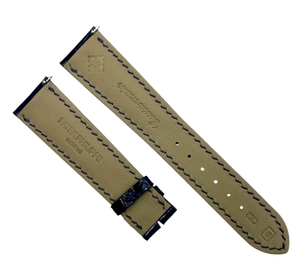 Genuine Patek Philippe Blue Alligator Leather Band 21mm x 16mm