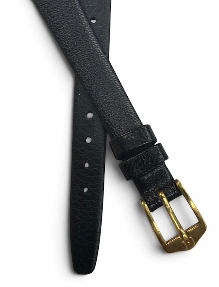 HIRSCH  Robert Genuine Leather 10mm Black  Watch Band Open End
