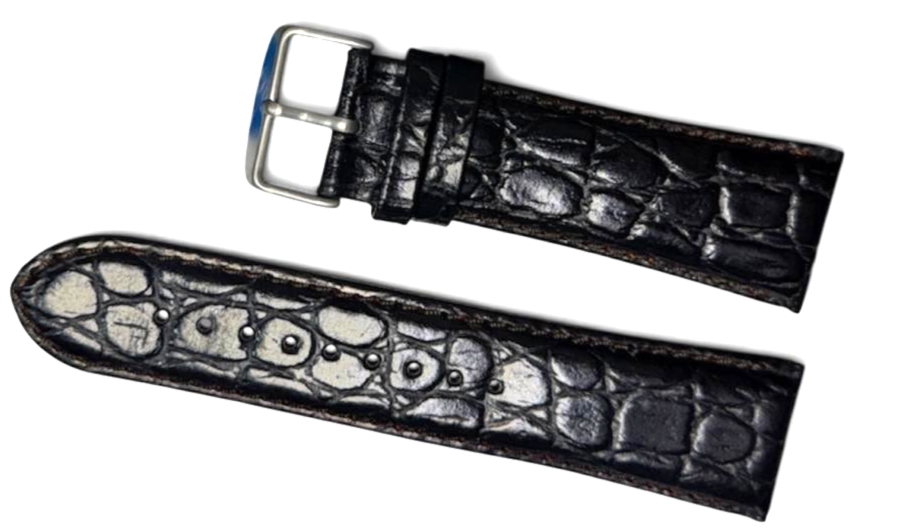 Triumph authentic genuine leather black color watch band strap 26mm