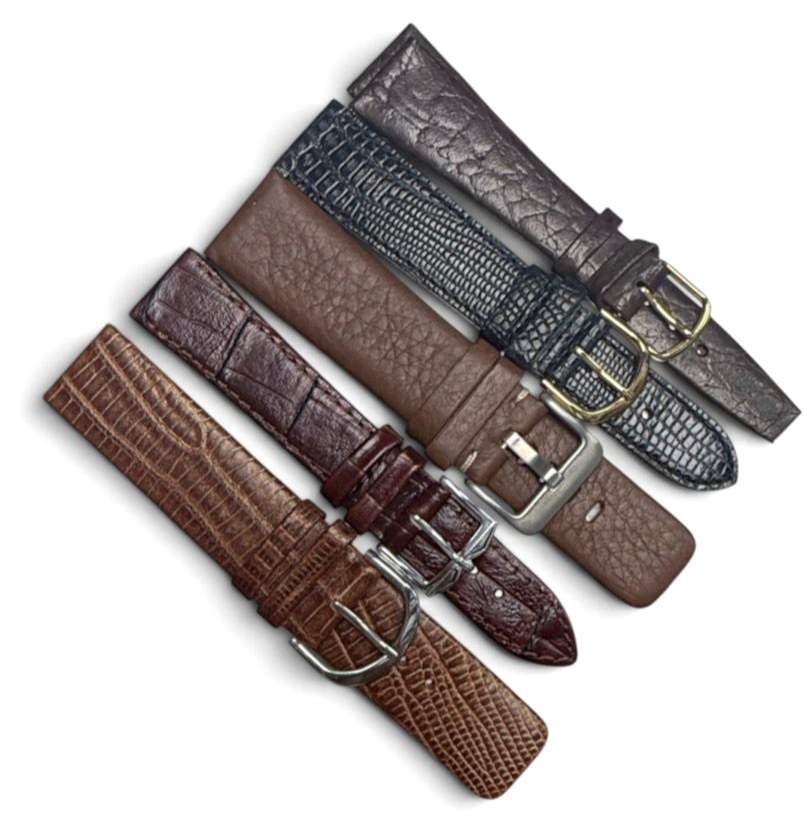 LIMITED LOT OF 10 WATCH LEATHER BANDS MIX SIZE STYLE AND COLORS 16-20mm