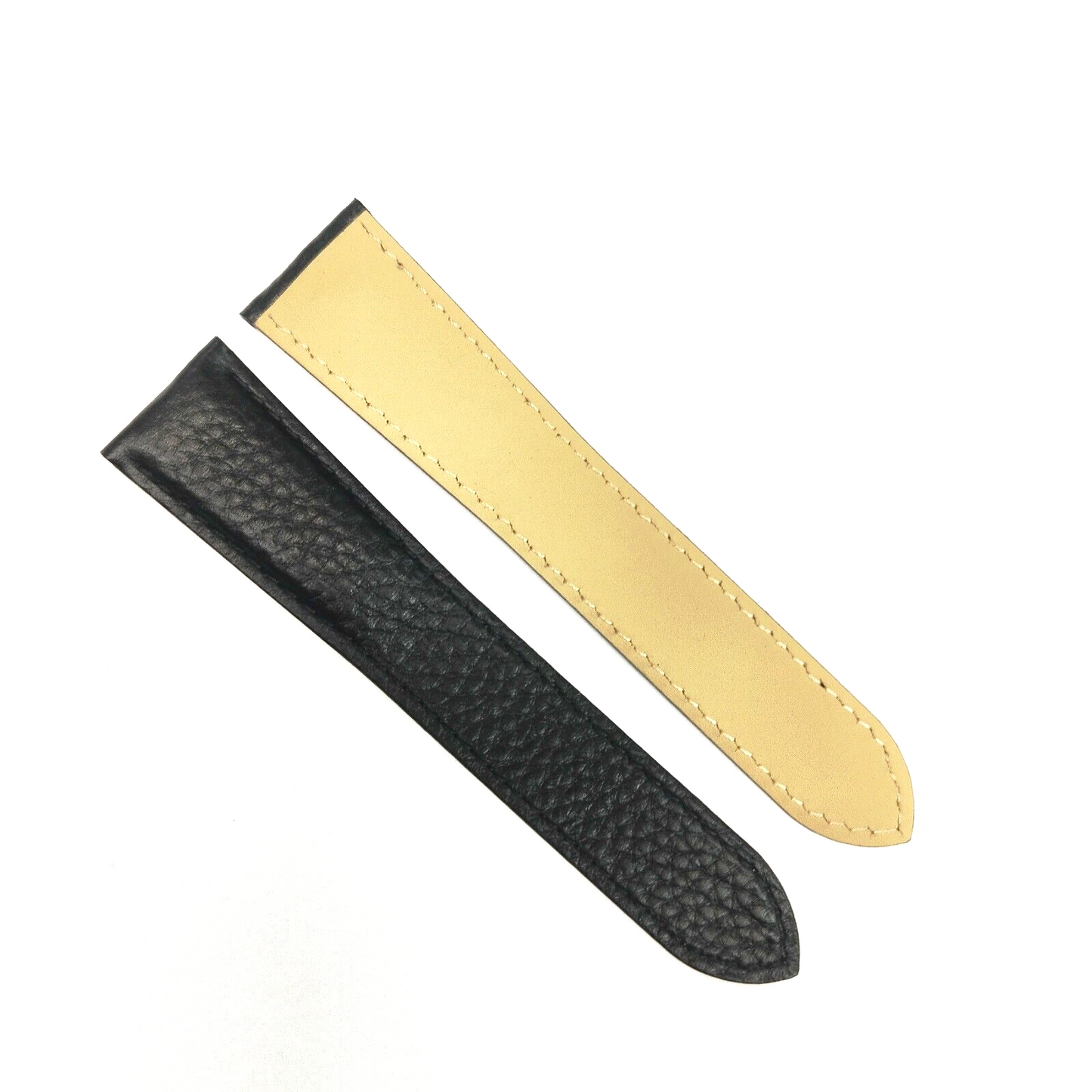 WATCH LEATHER DEPLOYMENT BAND STRAP FOR CARTIER  20X18MM BLACK WATCH TOP QLTY