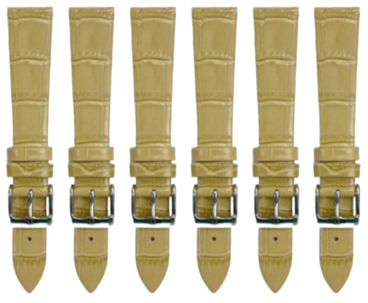 Lot of 6PCS Multi-Color Leather (16✖14)mm Unstitched Alligator Grain Watch Band
