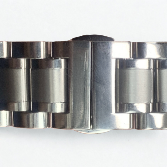 Silver Stainless Steel Watch Band - 18mm Bracelet w/ Curved End Links for Mido