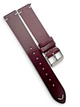 STITCHED GENUINE LEATHER UNIVERSAL WATCH BAND 18mm WINE RED COLOR