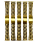 Lot Of 5 pcs 16-20MM Oyster Style Gold Tone Stainless Steel Watch Band