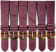 Lot of 6 Bands Genuine Leather Burgundy Color Plain Flat stitched ,20MM