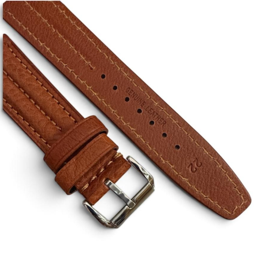 22mm Genuine Leather Watch Strap Band -Brown Color